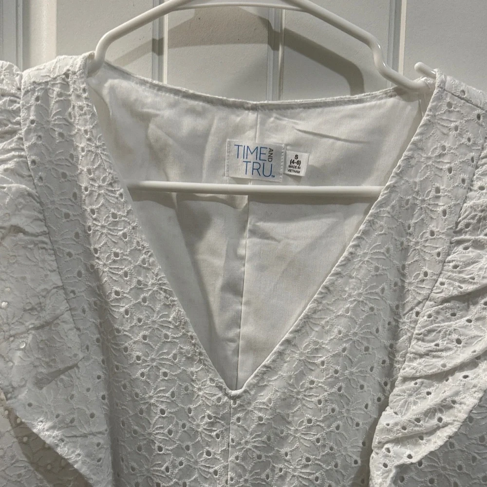 White Ruffled Dress - Picture 7 of 8